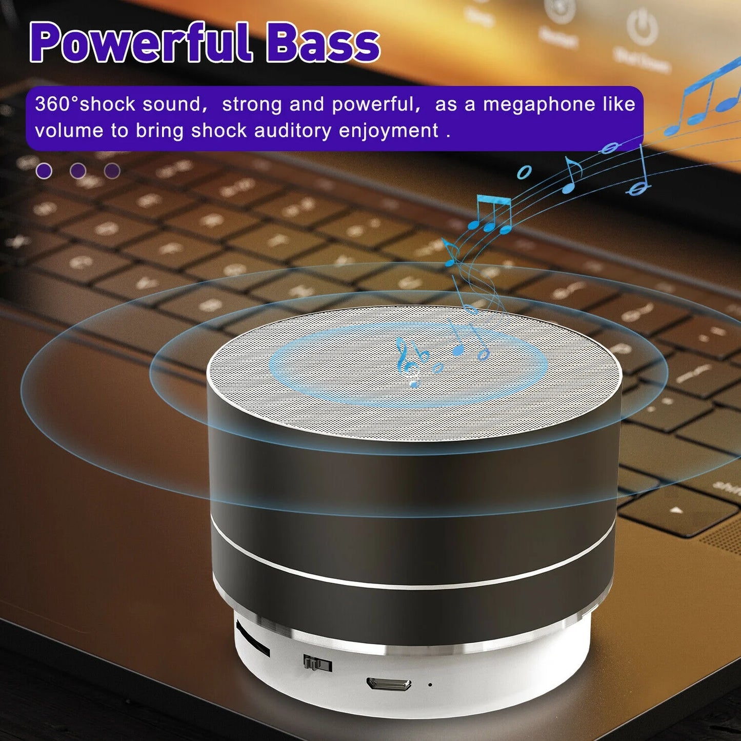 Mini Portable Bluetooth Speaker Stereo Bass USB/TF/FM Mode Rechargeable Wireless Speaker