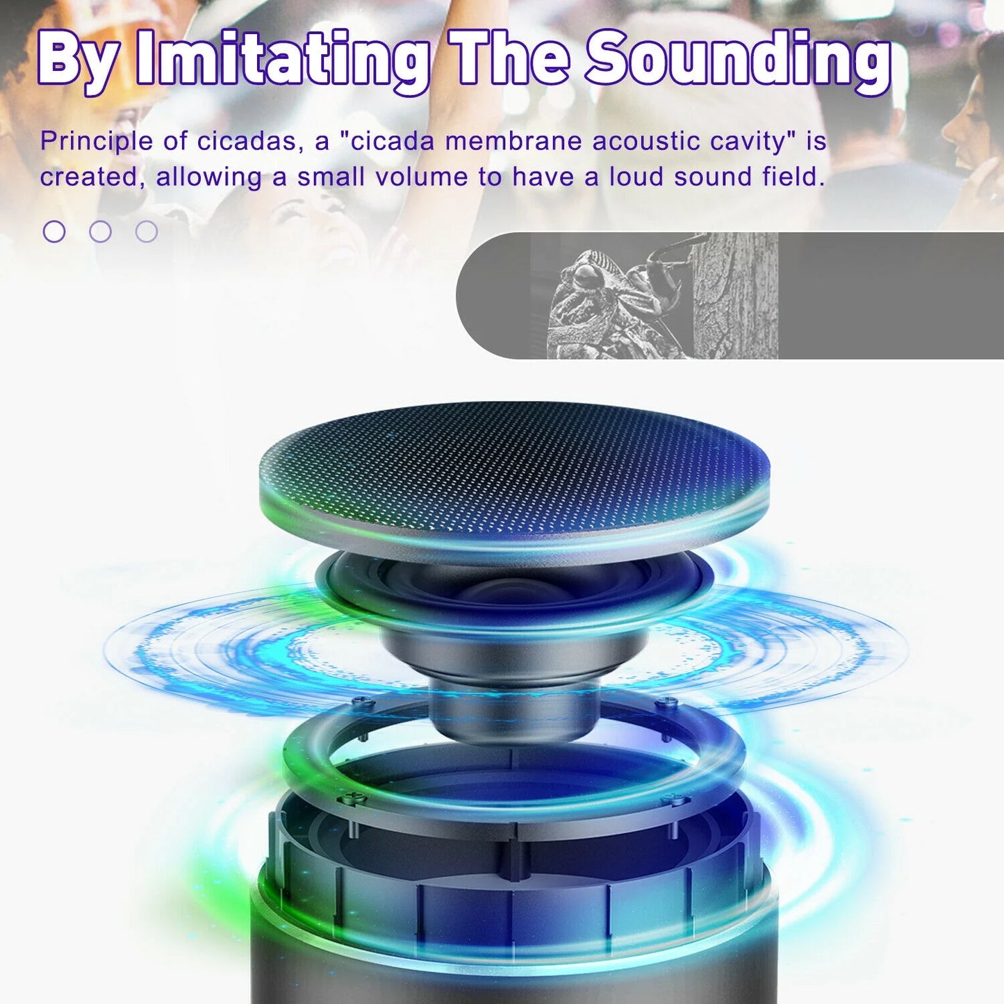 Mini Portable Bluetooth Speaker Stereo Bass USB/TF/FM Mode Rechargeable Wireless Speaker