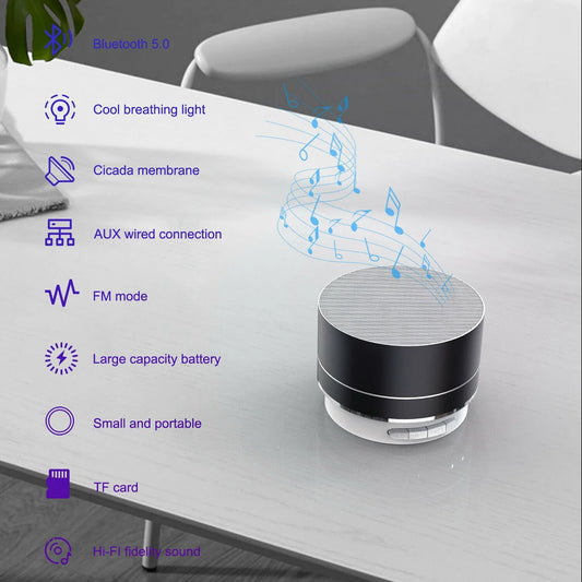 Mini Portable Bluetooth Speaker Stereo Bass USB/TF/FM Mode Rechargeable Wireless Speaker
